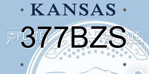 377BZS Kansas License Plate