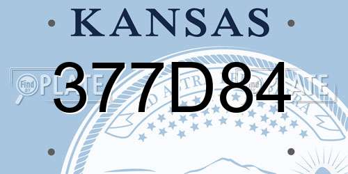 377D84 Kansas License Plate
