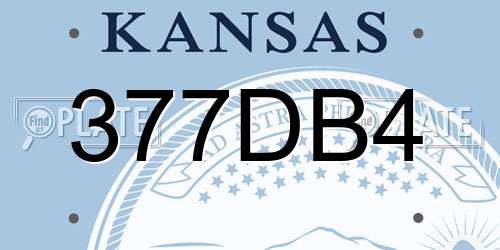 377DB4 Kansas License Plate