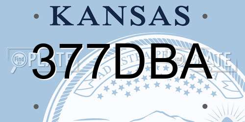 377DBA Kansas License Plate