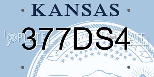 377DS4 Kansas License Plate