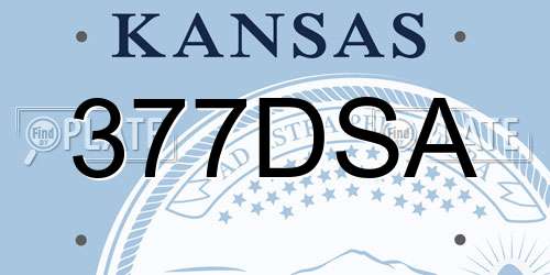 377DSA Kansas License Plate