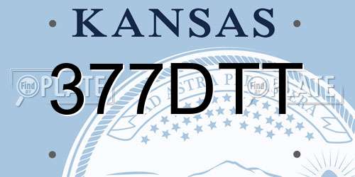 377DTT Kansas License Plate