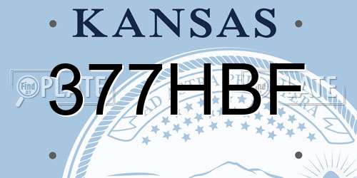 377HBF Kansas License Plate