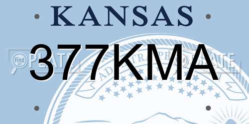377KMA Kansas License Plate