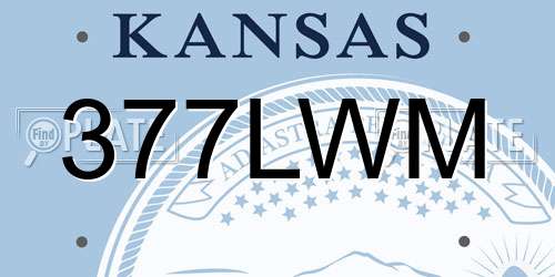 377LWM Kansas License Plate