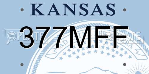 377MFF Kansas License Plate