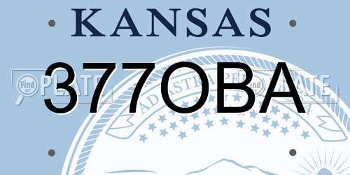 377OBA Kansas License Plate