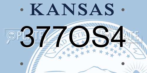 377OS4 Kansas License Plate
