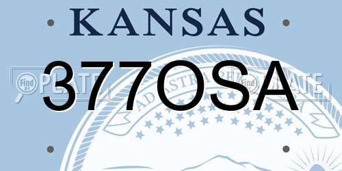 377OSA Kansas License Plate