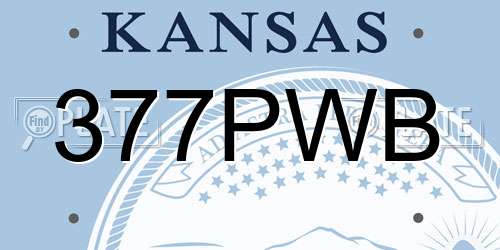 377PWB Kansas License Plate