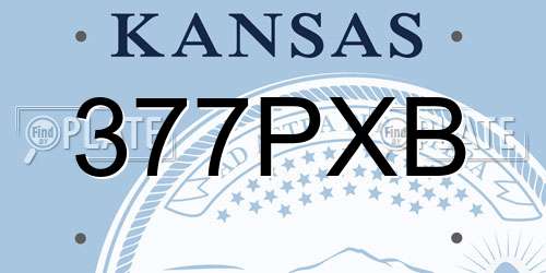 377PXB Kansas License Plate