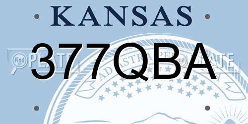 377QBA Kansas License Plate