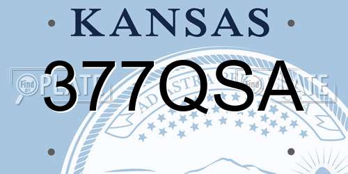 377QSA Kansas License Plate