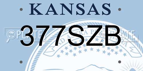 377SZB Kansas License Plate