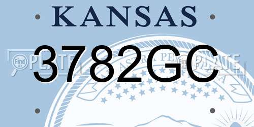 3782GC Kansas License Plate