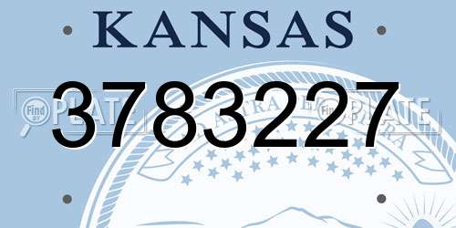 3783227 Kansas License Plate