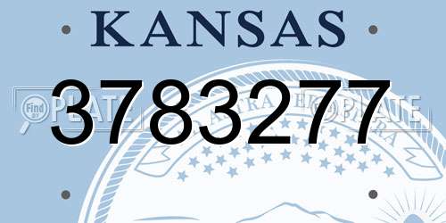3783277 Kansas License Plate