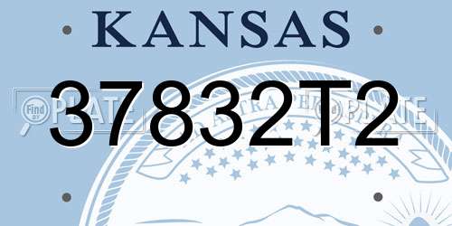 37832T2 Kansas License Plate