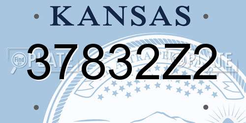 37832Z2 Kansas License Plate