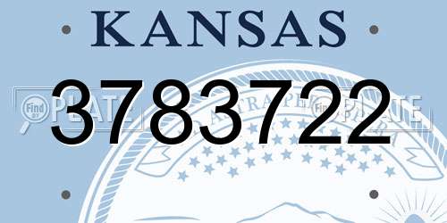 3783722 Kansas License Plate