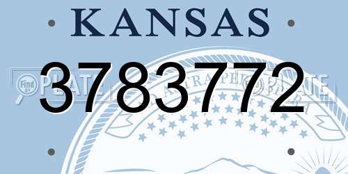 3783772 Kansas License Plate