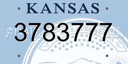 3783777 Kansas License Plate