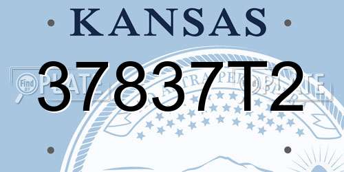 37837T2 Kansas License Plate