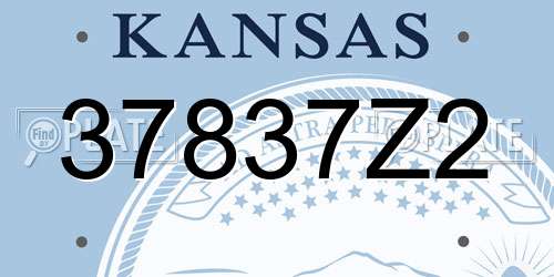 37837Z2 Kansas License Plate