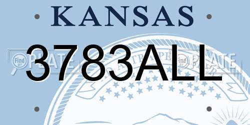 3783ALL Kansas License Plate