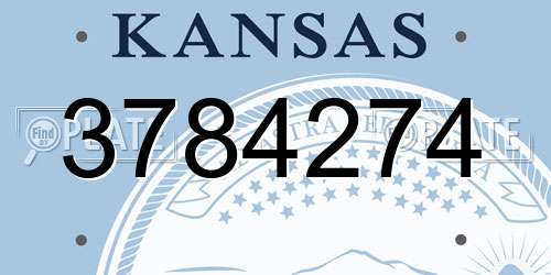 3784274 Kansas License Plate