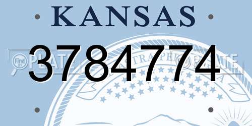 3784774 Kansas License Plate