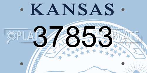 37853 Kansas License Plate