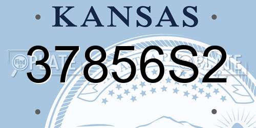 37856S2 Kansas License Plate
