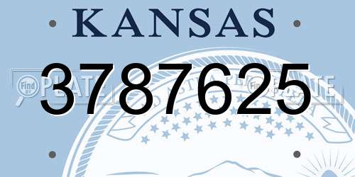 3787625 Kansas License Plate