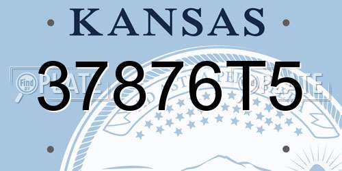 37876T5 Kansas License Plate