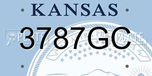 3787GC Kansas License Plate