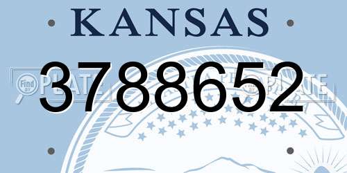 3788652 Kansas License Plate