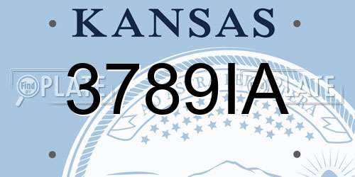 3789IA Kansas License Plate