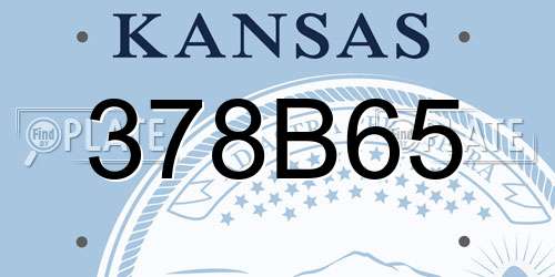 378B65 Kansas License Plate