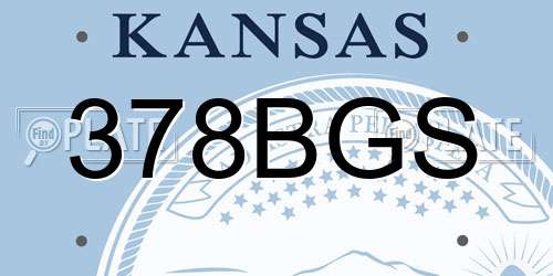 378BGS Kansas License Plate