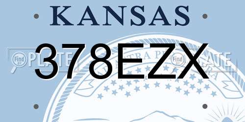 378EZX Kansas License Plate