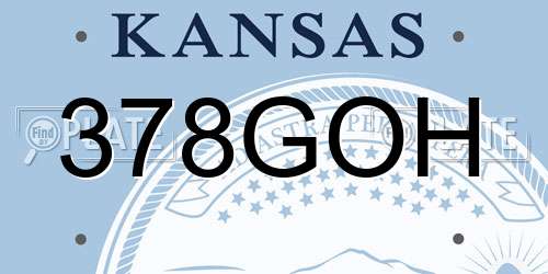 378GOH Kansas License Plate