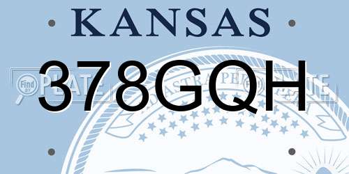 378GQH Kansas License Plate
