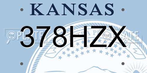 378HZX Kansas License Plate