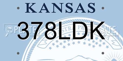 378LDK Kansas License Plate