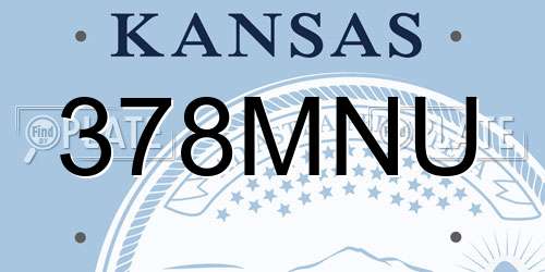 378MNU Kansas License Plate