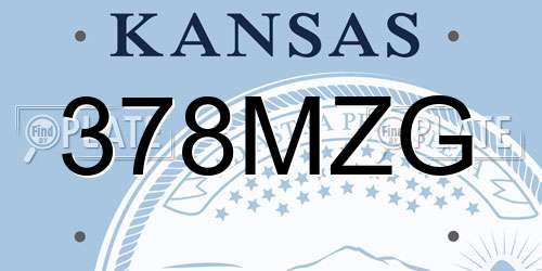 378MZG Kansas License Plate