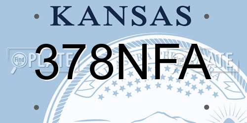 378NFA Kansas License Plate