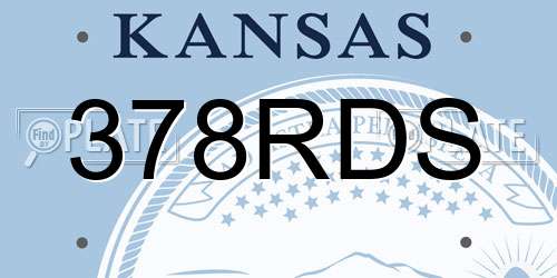 378RDS Kansas License Plate